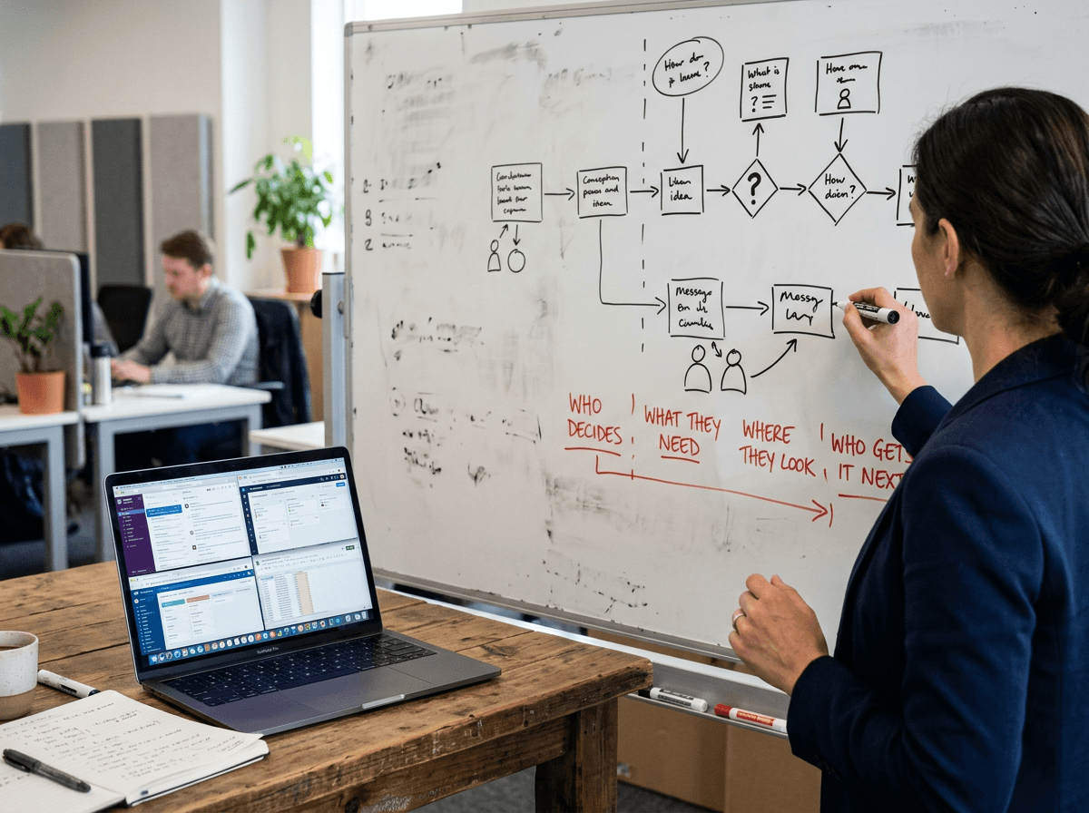 The first “map” you need isn’t a BPMN diagram—it's a list of decisions, handoffs, and systems