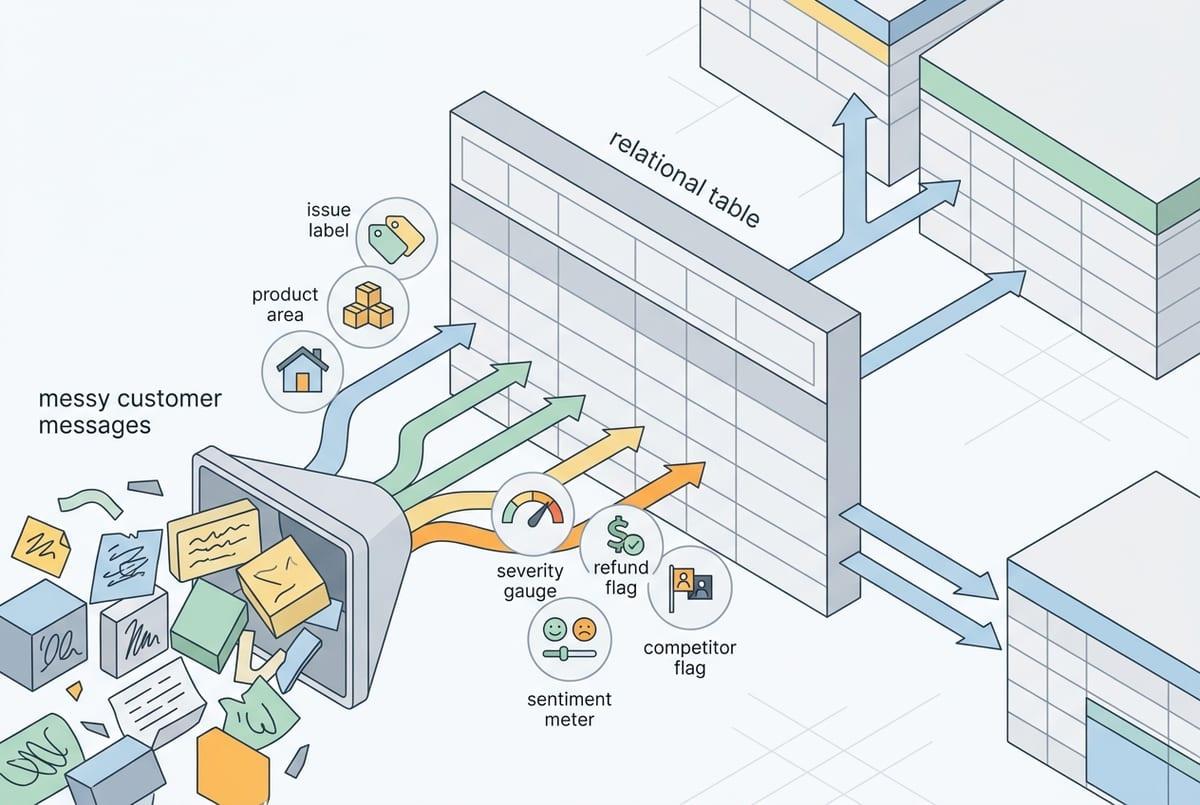You don’t need “perfect NLP”—you need fields you can join and trend